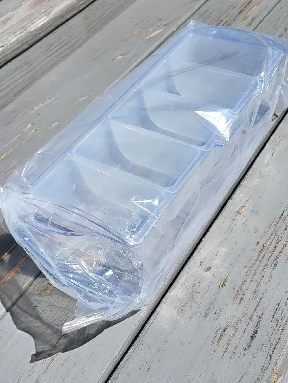 Ice Cooled Condiment Serving Container Chilled Garnish Tray with 5 Compartments